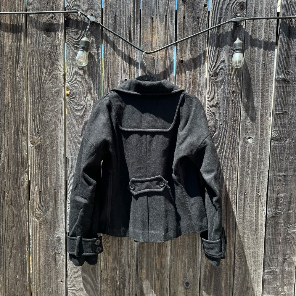 Bcbgeneration Black Double Breasted Wool Coat Wai… - image 2